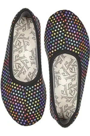Beck Schläppchen Punkt Multi Gymnastikschuh Handgenäht in Deutschland, rutschfest schwarz 24