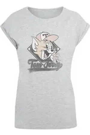 Absolute Cult T-Shirt Damen Ladies Tom and Jerry - Baseball Caps T-Shirt (1-tlg) grau XL