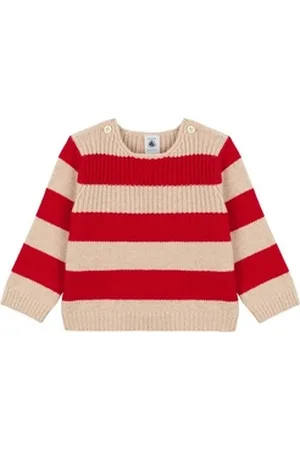 Petit Bateau Strickpullover Baby Pullover Strickpullover Streifen rot beige 74