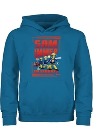 Shirtracer Hoodie Sam immer im Einsatz Feuerwehrmann Sam Jungen blau 98 (1/2 Jahre)