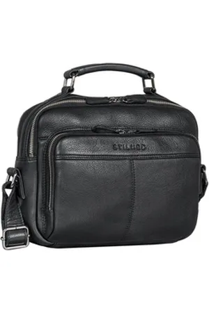 STILORD Schultertasche "Kuno" Umhängetasche Herren Leder klein Schultertasche und Handtasche schwarz