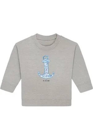Mr. & Mrs. Panda Longpullover Anker Blau 12. - 18. Monat - Heather Grey - Geschenk, Tiere, Baby Bul (1-tlg) grau 12. - 18. Monat