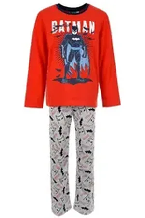 Batman Schlafanzug Kinder Jungen Pyjama langarm Nachtwäsche (2 tlg) rot 98