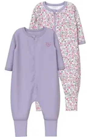 NAME IT Schlafoverall NBFNIGHTSUIT 2P ZIP FF PETIT FLOWER lila 86