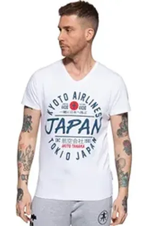 Akito tanaka T-Shirt Flight (1-tlg) mit legerem Frontprint weiß S