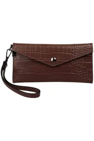 Cluty Abendtasche, echt Leder, Made in Italy braun