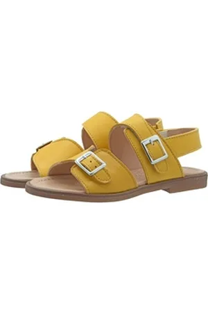 Dianetti Sandalen Mädchen 3317G Leder Klett Gelb Sandalette 32 EU