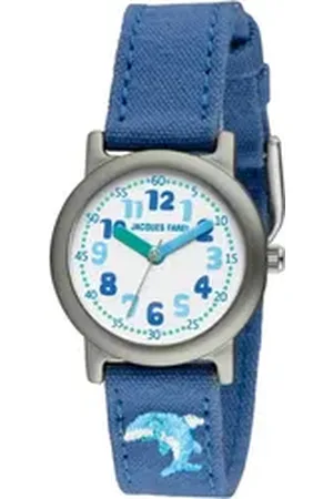 JACQUES FAREL Quarzuhr ORG 6666, Delphinuhr, Armbanduhr, Kinderuhr, ideal auch als Geschenk, mit Delfinmotiv blau