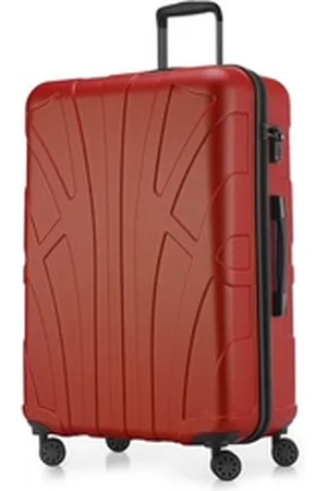 SUITLINE Trolley S1, 4 Rollen, Großer Reisekoffer XL Koffer mit Erweiterung, Rollkoffer TSA 110 L rot