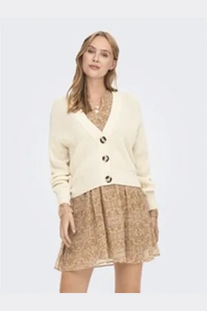 JACQUELINE DE YONG JDY Strickjacke JDYJUSTY L/S SHORT CARDIGAN KNT NOOS beige XL (42)