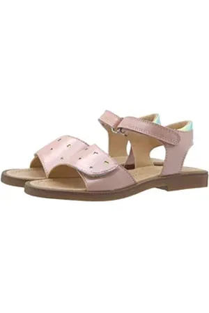 Dianetti Sandalen Mädchen 9951 Leder Klett Rosa Herzchen Sandalette 31 EU