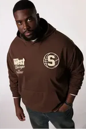 STHUGE Sweatshirt Hoodie oversized Kapuze bis 8 XL braun|grau 7XL
