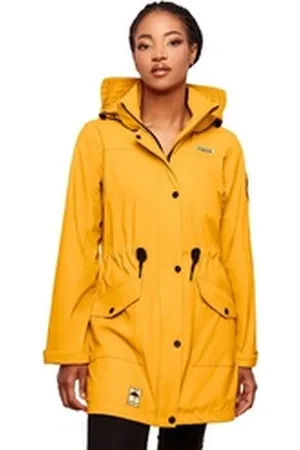 Navahoo Outdoorjacke Deike modischer Damen Outdoor Regenmantel gelb S (36)