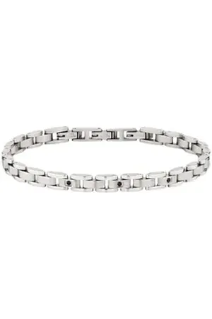 AMEN Armband Armband Edelstahl black diamonds Herren ACBR474-1, black diamonds silberfarben