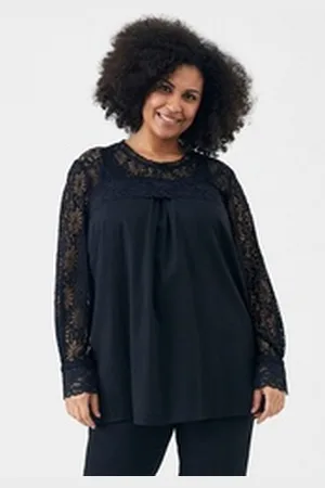 ADIA Spitzenbluse mit leichtem Spitzenkragen schwarz XS (38/40)
