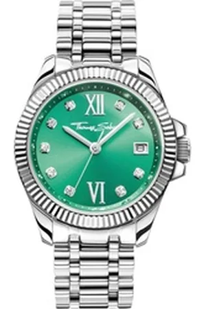 Thomas Sabo Quarzuhr DIVINE WA0404-201-211-33 MM, Armbanduhr, Damenuhr, Datum, Mineralglas mit Saphirbeschichtung silberfarben