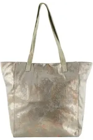 Curuba Shopper KHAN, aus Canvas mit metallic Optik grau