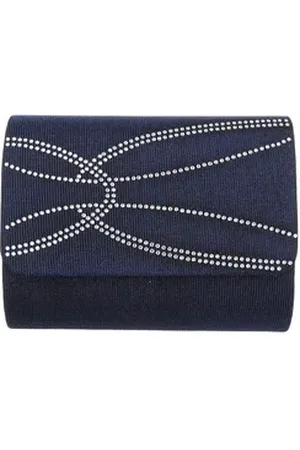 Ital-Design Schultertasche Sehr kleine, Damentasche clutch schultertasche mit strass in Dunkelblau blau