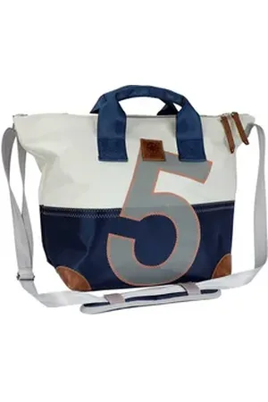 360 Grad 360Grad Umhängetasche Suutje Schultertasche Segeltuch weiß blau Zahl hellgrau blau