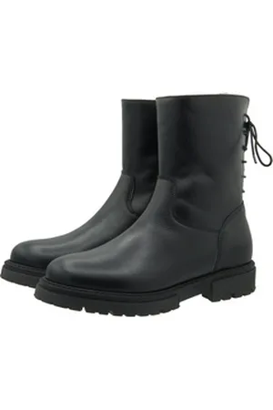 Dianetti Stiefel 9973 Winter Boots Leder Lammfell Schwarz Schnürstiefelette EUR 36
