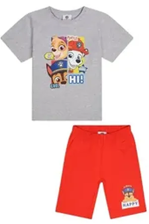 Paw Patrol Shorty Chase Marshall Skye Kinder Jungen Pyjama kurzarm Nachtwäsche (2 tlg) grau 110-116