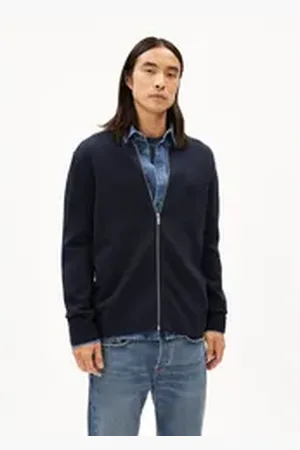 Armedangels Cardigan AGAAMON Herren Strickjacke aus Bio-Baumwolle (1-tlg., Regular Fit) Strickjacke aus Bio-Baumwolle blau S/42/44