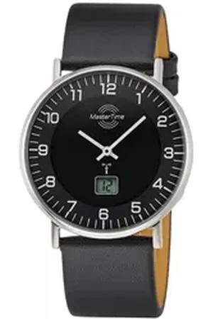 Master Time Funkuhr MTGS-10560-22L, Armbanduhr, Quarzuhr, Herrenuhr, Datum, Langzeitbatterie schwarz