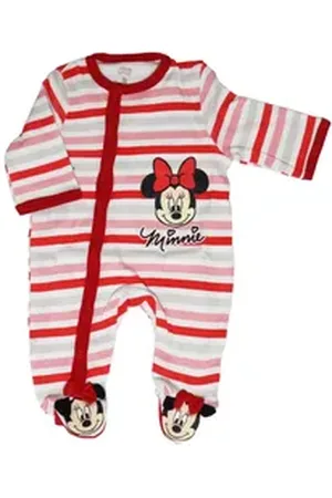 Disney Strampler Minnie Maus Baby Kleinkind Strampler Einteiler Gr. 62 bis 92 Baumwolle rot 92