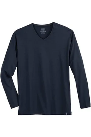 Ceceba V-Shirt V-Neck Longsleeve Übergröße navy blau 58