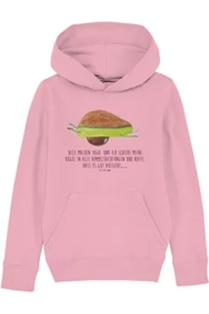 Mr. & Mrs. Panda Hoodie Avocado Yoga 5-6 Jahre (110/116) - Cotton Pink - Geschenk, Mädchen Ob (1-tlg) rosa 5-6 Jahre (110/116)