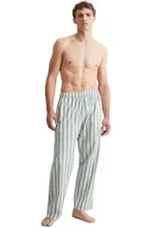 Marc O’ Polo Pyjamahose Mix & Match Woven mit klassischem Streifendesign grün XL