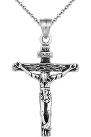 Karisma Kette mit Anhänger Männer Edelstahl Collier Anhänger Halskette - Kreuz Inri