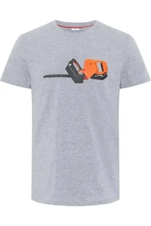 Gardena Print-Shirt mit Gardening-Print grau 3XL