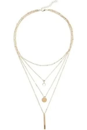 Lascana Kette mit Anhänger, Vierreihiges Kettenset mit Anhänger, Halskette, Halsschmuck goldfarben