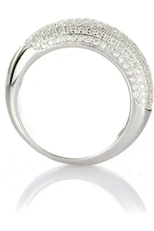 Karisma Fingerring Damen Silber 925 Unendlichkeit Eternity rhodiniert, Gefasste Zirkonia Steine Weiss - HS-R06 - 52 (16.6)