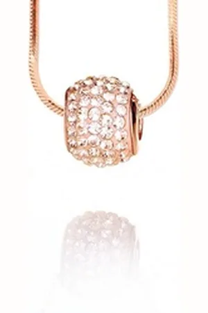 Karisma Kette mit Anhänger Damen Ring Silber 925 Anhänger- Rosé Gold beschichtet mit, Kristallsteine und Silber Kette - 2063P.RG - 45.0 Zentimeter
