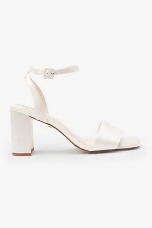 Next Forever Comfort® Hochzeitsschuhe Satin Blockabsatz Sandalette (1-tlg) weiß 35,5 EU