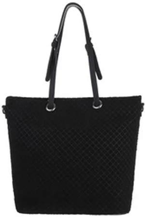 Ital-Design Schultertasche Mittelgroße, Damentasche used Optik Shopper Handtasche schwarz