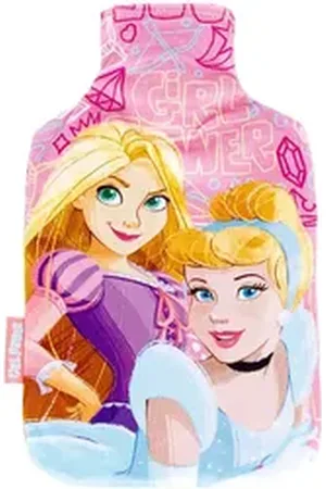 Batman Disney Princess Wärmflasche, Kinderwärmflache - Bettwärmer mit weichem Bezug - 1,5 Liter rosa