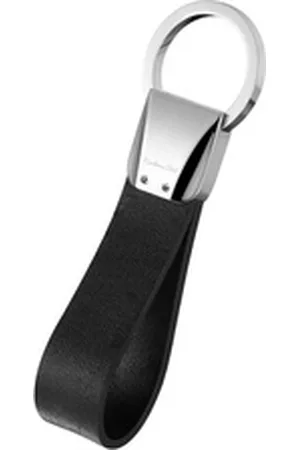 Karisma Schlüsselanhänger Herren Leder Hochwertige Lederschlaufe - Edelstahl Verschluss 316L Mattiert KR88 schwarz