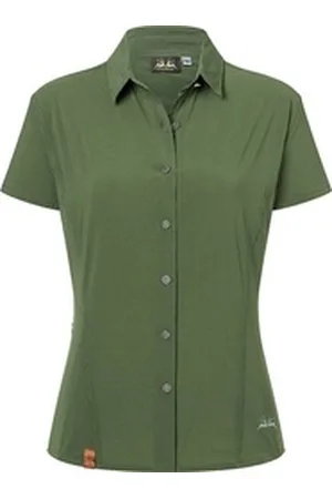 Wiesnkönig Outdoorbluse Kurzarmbluse Mädelegabel grau|grün 40