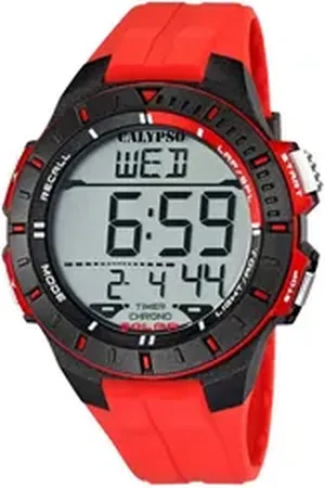 Calypso Quarzuhr Herrenuhr K5607-5 Rot Kunststoffband 48 mm