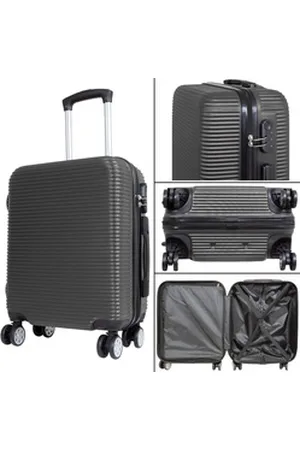 MONOPOL® Hartschalen-Trolley Hartschalen-Trolley Reisekoffer M-L-XL ABS Hartschalenkoffer Anthrazit 4x Doppelrollen, drehbar um 360° mit Qualitäts-Zahlenschloss hoch Qualitativ Valis Suitcase, drehbar um 360° & mit Qualitäts-Zahlenschloss & hoch Qua