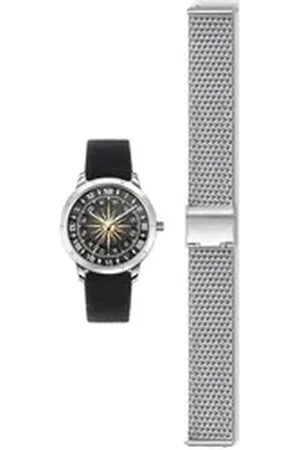 Thomas Sabo Quarzuhr GLAM SPIRIT ASTRO SET_WA0351-217-203-33 MM, (Set, 2-tlg., mit Wechselarmband), Armbanduhr,Damen, ideal auch als Geschenk, Sternzeichen, Sterne, Astro schwarz