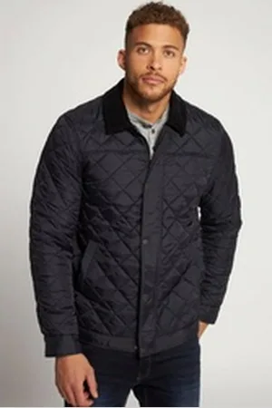 JP 1880 Steppjacke Steppjacke Cordkragen Zipper schwarz 4XL