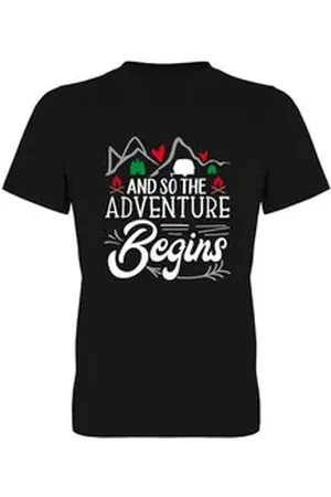 G-graphics T-Shirt And so the Adventure begins Herren T-Shirt, mit Frontprint, für Abenteuerlustige schwarz 2XL