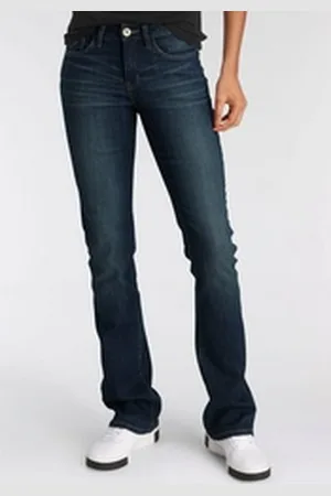 ARIZONA Bootcut-Jeans Baby-Boot normale Leibhöhe, Bootcut, mit Coinpocket, mit Eingrifftaschen blau 42