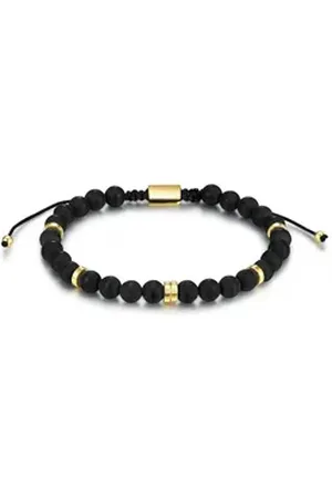 Männerglanz Armband schwarz, mit Achat schwarz