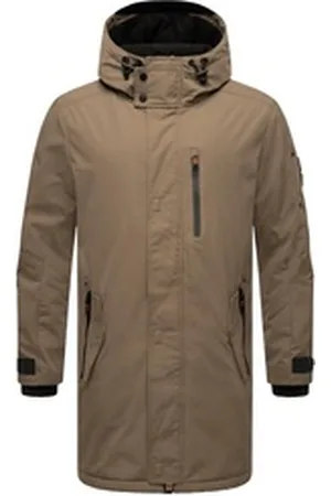 Stone Harbour Kurzmantel Lanzoo Cooler Herren Übergangsmantel mit großer Kapuze braun XL (54)