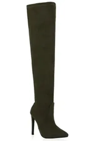 VAN HILL 832627 Overkneestiefel Schuhe grün 36 EU
